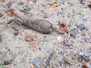 znaleziono granat moździerzowy z okresu II Wojny Światowej 