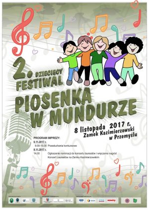 Plakat II Festiwalu Dziecięcej Piosenki w Mundurze 