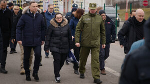 Prezydent na przejściu granicznym w Korczowej 
