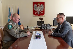 Spotkanie gen. bryg. SG Andrzeja Popko z panem Konsulem Generalnym Ukrainy w Krakowie 