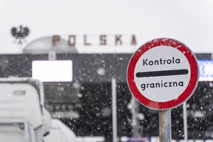 znak kontrola graniczna na przejściu granicznym w Medyce znak kontrola graniczna na przejściu granicznym w Medyce