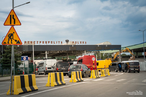 Kontrola na przejściu granicznym w Medyce